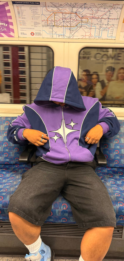 Two Tone Hoodie [Grape Purple/Navy]