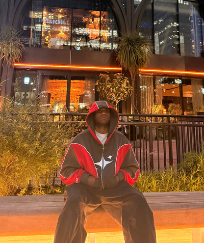 Two Tone Hoodie [Deep Red/Black]