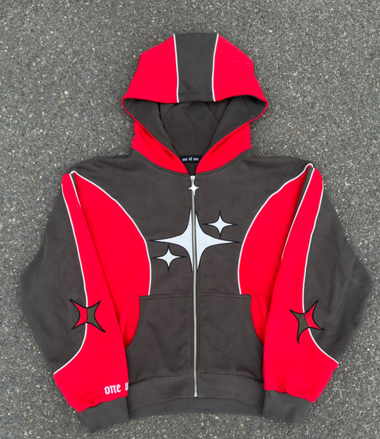 Two Tone Hoodie [Deep Red/Black]